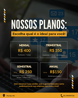 Planos para gestão de redes sociais